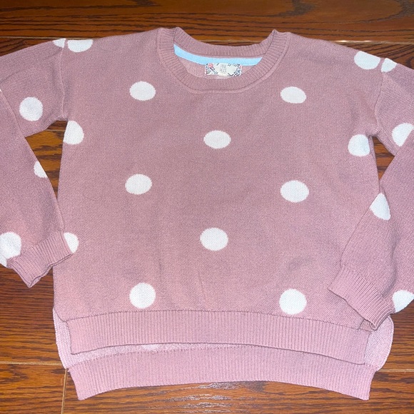 Pink Rose Sweaters - Pink Rose Polka Dot Sweater sz Small—-4/$20
